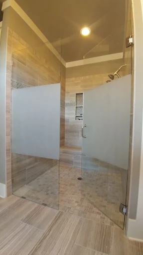 Frameless glass walk-in shower