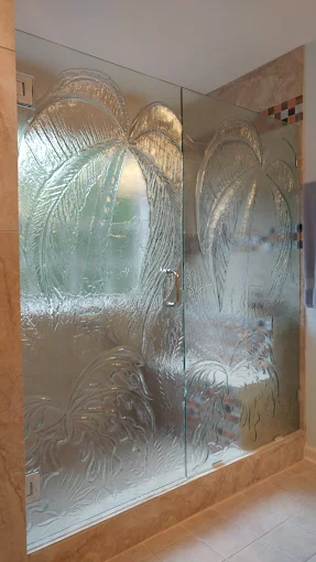 Custom glass shower enclosure